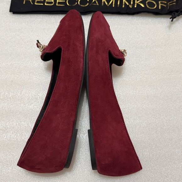 Rebecca Minkoff Maroon Suede Flats with Zipper Detail 8 NIB - Picture 6 of 10